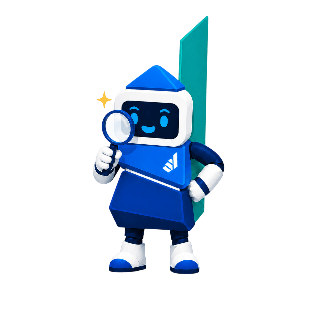 Mascot with sparkle, breakthrough